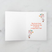 Happy Easter Bunny en Balloons Feestdagen Kaart (Binnen)