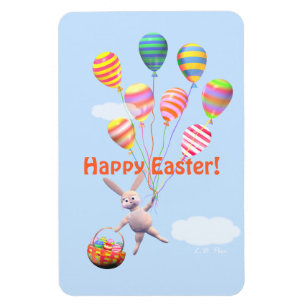 Happy Easter Bunny en Balloons Magneet