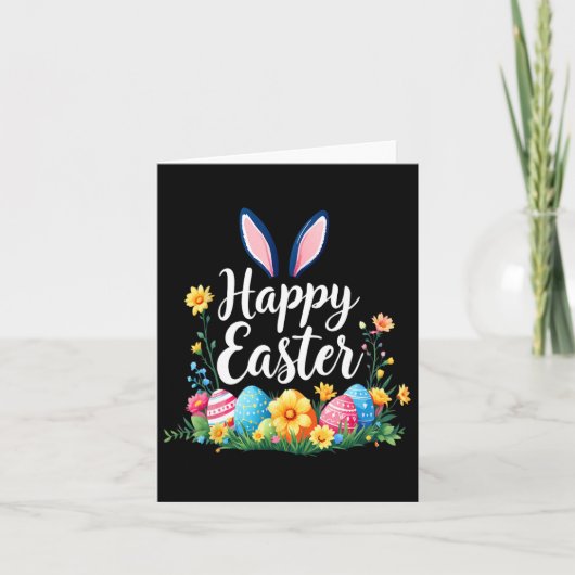 Happy Easter Bunny en Egg Hunt Schattige Konijn Kaart (Voorkant)