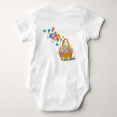 Happy Easter Bunny en Eggs Baby Girl op persoonlij Romper (Achterkant)