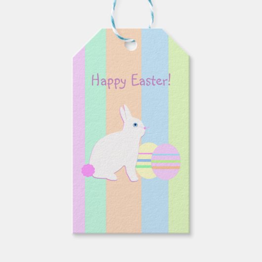 Happy Easter Bunny en Eggs Cadeaulabel (Voorkant)