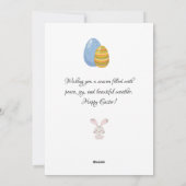 Happy Easter Bunny en Eggs Red Familie Foto Feestdagenkaart (Achterkant)