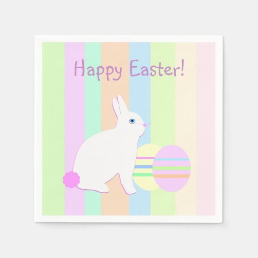 Happy Easter Bunny en Eggs Servetten (Voorkant)