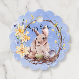 Happy Easter Bunny en Mand Eieren Bedankjes Labels