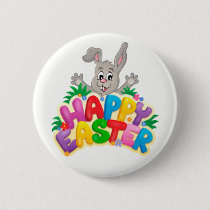 Happy Easter Bunny en text Ronde Button 5,7 Cm