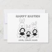 Happy Easter Bunny Family Coloring Page (Voorkant)