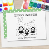 Happy Easter Bunny Family Coloring Page