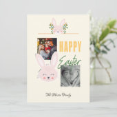 Happy Easter Bunny Family Foto Feestdagenkaart (Staand voorkant)