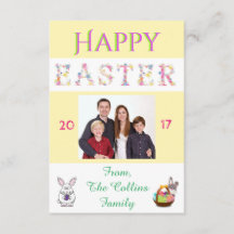 Happy Easter Bunny Family Fotokaart Aanpassen