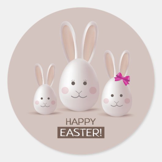 Happy Easter Bunny Family sticker (Voorkant)