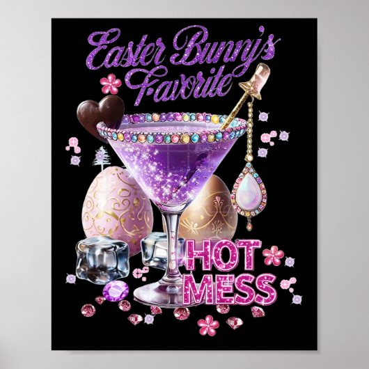 Happy Easter Bunny Favoriete Hot Mess Schattige Ma Poster (Voorkant)