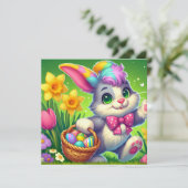 Happy Easter Bunny Feestdagenkaart (Staand voorkant)