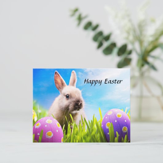 Happy Easter Bunny Feestdagenkaart (Staand voorkant)