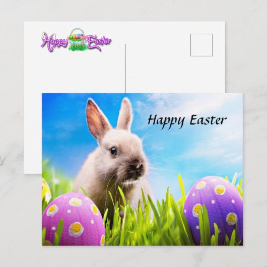 Happy Easter Bunny Feestdagenkaart (Voorkant / Achterkant)