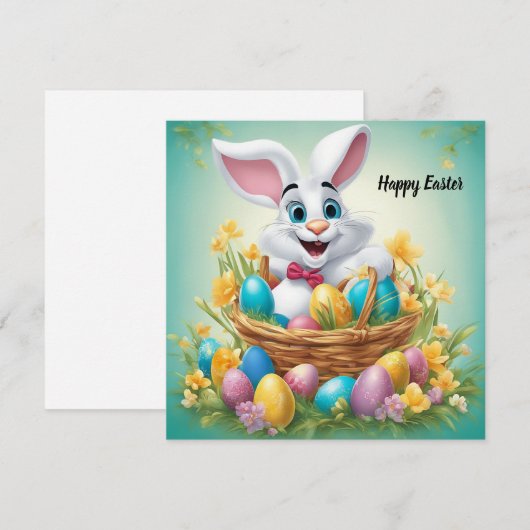 Happy Easter Bunny Feestdagenkaart (Voorkant / Achterkant)