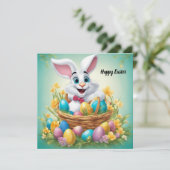 Happy Easter Bunny Feestdagenkaart (Staand voorkant)