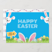 Happy Easter Bunny Feestdagenkaart (Voorkant / Achterkant)