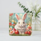 Happy Easter bunny Feestdagenkaart (Staand voorkant)