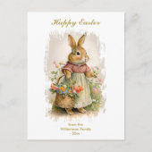 Happy Easter  Bunny Florals - aangepaste tekst Feestdagenkaart (Voorkant)