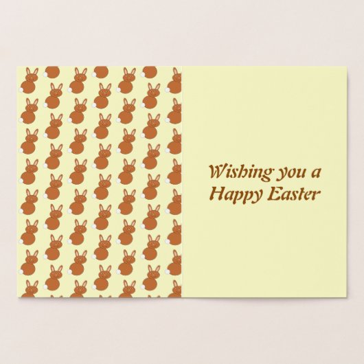 Happy Easter Bunny Folie Kaart (Binnen)