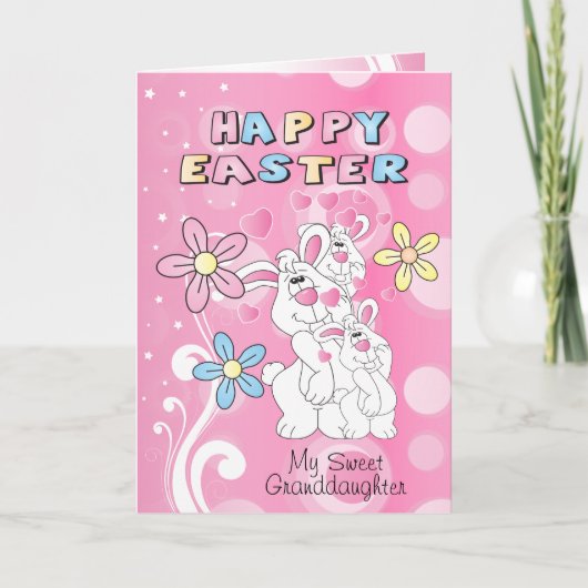 Happy Easter Bunny Fun Feestdagen Kaart (Voorkant)