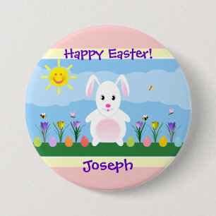 Happy Easter Bunny, gepersonaliseerd Ronde Button 7,6 Cm