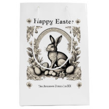 Happy Easter Bunny Gepersonaliseerde Retro Konijn 