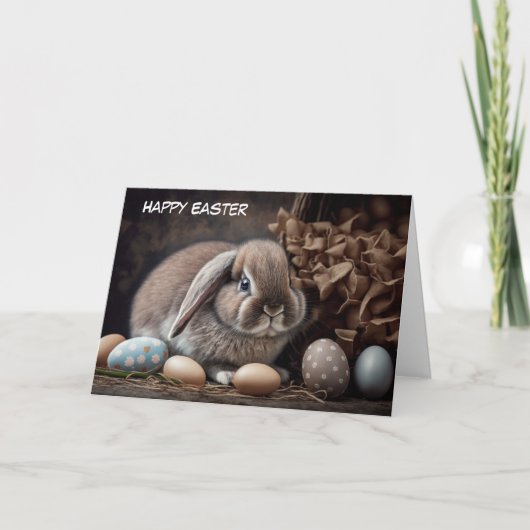 Happy Easter Bunny Gevouwen Vakantie Kaart (Voorkant)