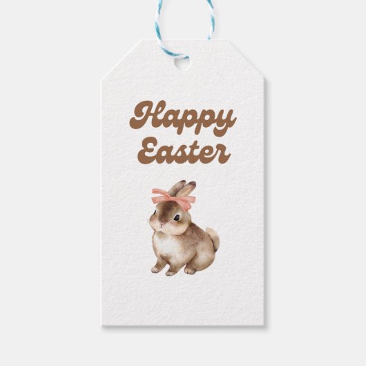 Happy Easter Bunny Gift Tag Cadeaulabel (Voorkant)