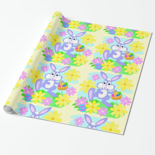 Happy Easter Bunny Gift Wrap Cadeaupapier (Uitgerold)