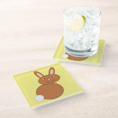 Happy Easter Bunny Glass Onderzetter (Schuin)