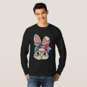 Happy Easter  Bunny Glasses Rabbit Eggs Hunting Ti T-shirt (Voorkant volledig)