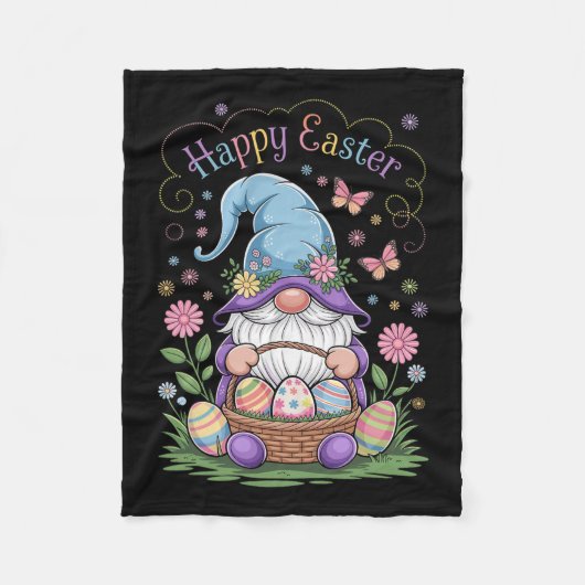 Happy Easter Bunny Gnome Knuffel Easter Eggs Gnome Fleece Deken (Voorkant)