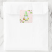 Happy Easter Bunny Gnome Vierkante Sticker (Tas)