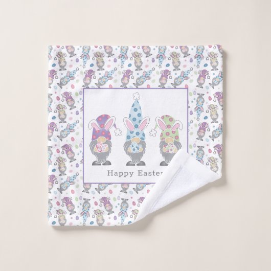 Happy Easter Bunny Gnomes Bad Handdoek (Wasdoekje)