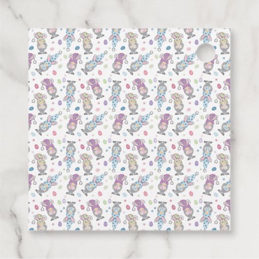 Happy Easter Bunny Gnomes Bedankjes Labels (Achterkant)