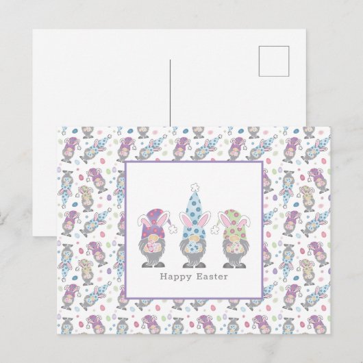 Happy Easter Bunny Gnomes Briefkaart (Voorkant / Achterkant)
