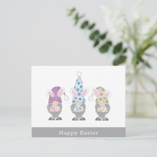 Happy Easter Bunny Gnomes Briefkaart (Staand voorkant)