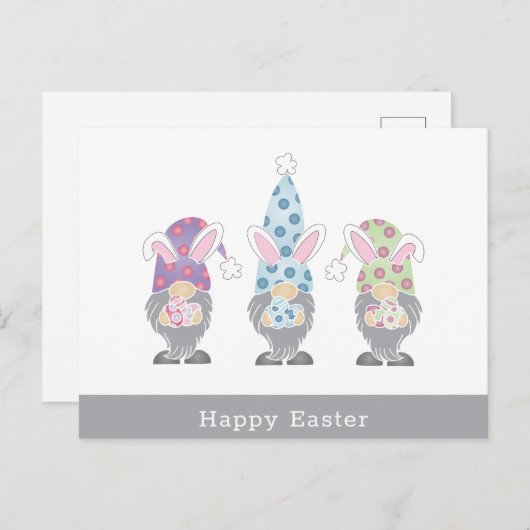 Happy Easter Bunny Gnomes Briefkaart (Voorkant / Achterkant)