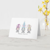 Happy Easter Bunny Gnomes Kaart (Gele Bloem)
