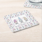 Happy Easter Bunny Gnomes Kartonnen Onderzetters (Schuin)