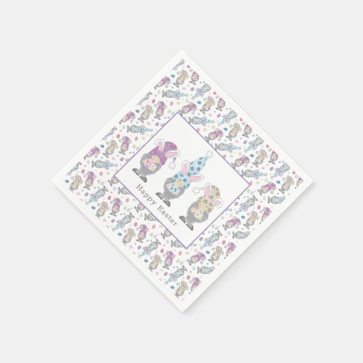 Happy Easter Bunny Gnomes Servet (Hoek)