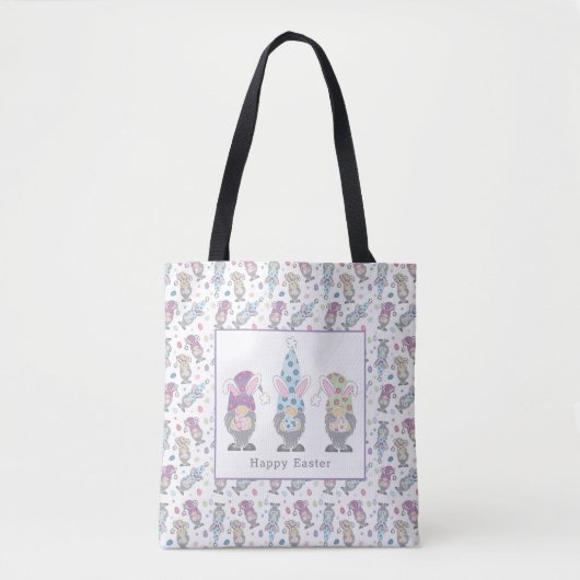 Happy Easter Bunny Gnomes Tote Bag (Voorkant)