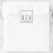 Happy Easter Bunny Gnomes Vierkante Sticker (Tas)