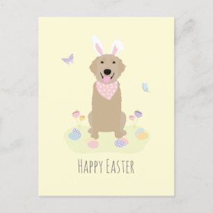 Happy Easter Bunny Golden Retriever Briefkaart
