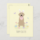Happy Easter Bunny Golden Retriever Briefkaart (Voorkant / Achterkant)