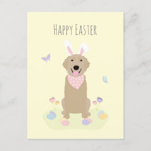 Happy Easter Bunny Golden Retriever Briefkaart