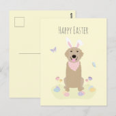 Happy Easter Bunny Golden Retriever Briefkaart (Voorkant / Achterkant)
