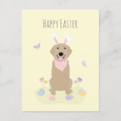 Happy Easter Bunny Golden Retriever Briefkaart (Voorkant)