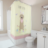 Happy Easter Bunny Golden Retriever Douchegordijn (In situ)